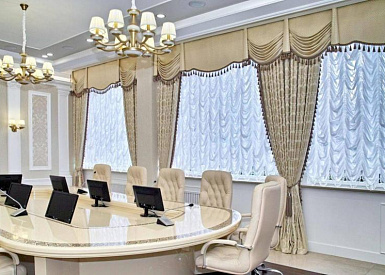 Французские шторы из тюля в кабинет