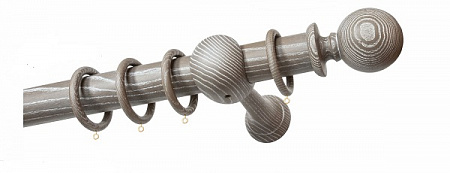 Карниз однорядный Стюард D45, наконечник Шар Стюард, цвет акация